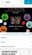 How nordstromrack.com looks like on a mobile device such as an iPhone.