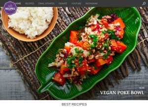 How norecipes.com looks like on a tablet such as an iPad.
