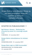 How norges-bank.no looks like on a mobile device such as an iPhone.