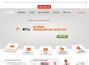How norisbank.de looks like on a tablet such as an iPad.