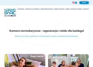 How normobaric.com.pl looks like on a tablet such as an iPad.