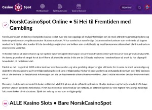 How norskcasinospot.com looks like on a tablet such as an iPad.
