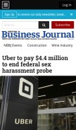 How northbaybusinessjournal.com looks like on a mobile device such as an iPhone.