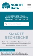 How northdata.de looks like on a mobile device such as an iPhone.