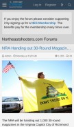 How northeastshooters.com looks like on a mobile device such as an iPhone.