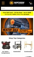 How northerntool.com looks like on a mobile device such as an iPhone.