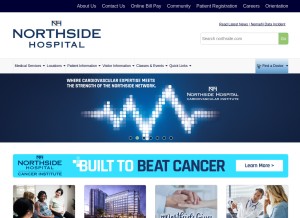 How northside.com looks like on a tablet such as an iPad.
