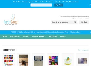 How northwoodcandlesupply.com looks like on a tablet such as an iPad.