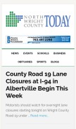 How northwrightcounty.today looks like on a mobile device such as an iPhone.