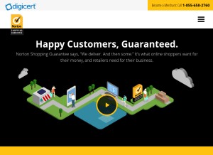 How nortonshoppingguarantee.com looks like on a tablet such as an iPad.