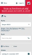 How norwegian.no looks like on a mobile device such as an iPhone.