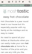 How noshtastic.com looks like on a mobile device such as an iPhone.
