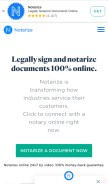 How notarize.com looks like on a mobile device such as an iPhone.