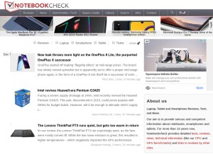 How notebookcheck.net looks like on a tablet such as an iPad.