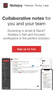 How notejoy.com looks like on a mobile device such as an iPhone.