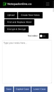How notepadonline.co looks like on a mobile device such as an iPhone.