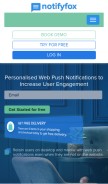 How notifyfox.com looks like on a mobile device such as an iPhone.
