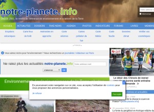 How notre-planete.info looks like on a tablet such as an iPad.