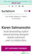 How notsalmon.com looks like on a mobile device such as an iPhone.