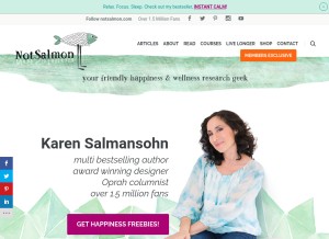 How notsalmon.com looks like on a tablet such as an iPad.