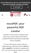 How novapdf.com looks like on a mobile device such as an iPhone.
