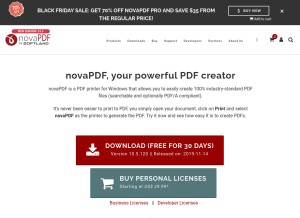 How novapdf.com looks like on a tablet such as an iPad.