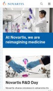 How novartis.com looks like on a mobile device such as an iPhone.