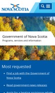 How novascotia.ca looks like on a mobile device such as an iPhone.