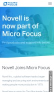 How novell.com looks like on a mobile device such as an iPhone.