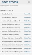 How novels77.com looks like on a mobile device such as an iPhone.