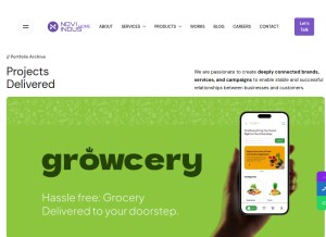 How noviindus.com looks like on a tablet such as an iPad.
