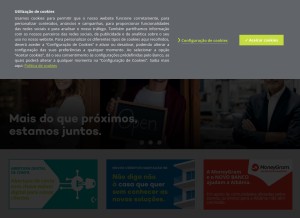 How novobanco.pt looks like on a tablet such as an iPad.