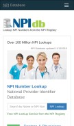 How npidb.org looks like on a mobile device such as an iPhone.