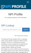 How npiprofile.com looks like on a mobile device such as an iPhone.