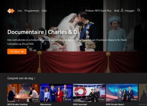 How npo.nl looks like on a tablet such as an iPad.