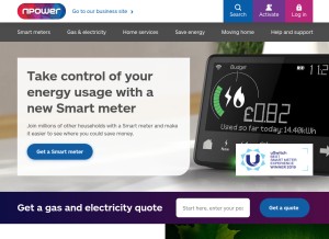 How npower.com looks like on a tablet such as an iPad.