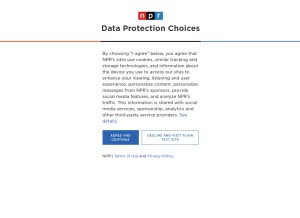 How npr.org looks like on a tablet such as an iPad.