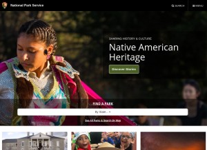 How nps.gov looks like on a tablet such as an iPad.