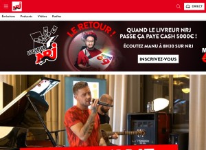 How nrj.fr looks like on a tablet such as an iPad.