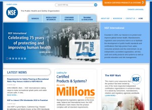 How nsf.org looks like on a tablet such as an iPad.