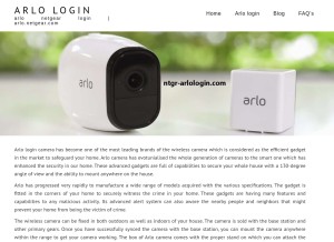 How ntgr-arlologin.com looks like on a tablet such as an iPad.