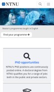 How ntnu.edu looks like on a mobile device such as an iPhone.