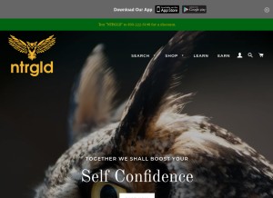 How ntrgldshop.com looks like on a tablet such as an iPad.