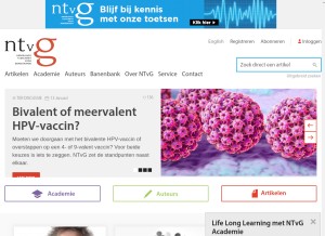 How ntvg.nl looks like on a tablet such as an iPad.