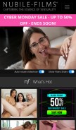How nubilefilms.com looks like on a mobile device such as an iPhone.
