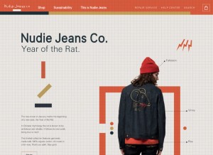 How nudiejeans.com looks like on a tablet such as an iPad.