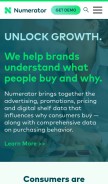 How numerator.com looks like on a mobile device such as an iPhone.