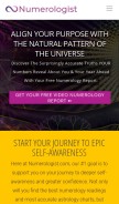 How numerologist.com looks like on a mobile device such as an iPhone.