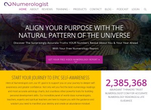 How numerologist.com looks like on a tablet such as an iPad.