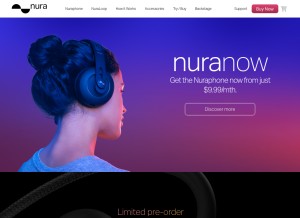 How nuraphone.com looks like on a tablet such as an iPad.